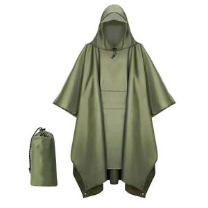 Polyester PU Coating Military Raincoat
