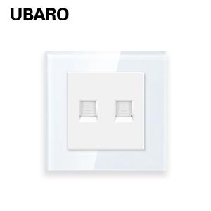 Quality RJ11 Dual Cable Socket Accessories Tempered Glass Panel for sale
