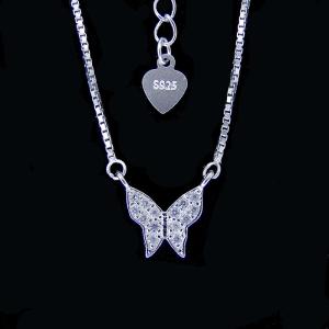 Lovely Little Girl Children Shape Jewelry Silver Necklace With Zircon