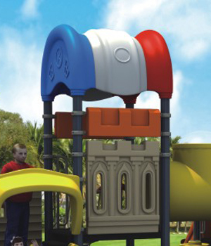 Orange Brown Green Outdoor Playground Equipments For Kids Imported LLDPE