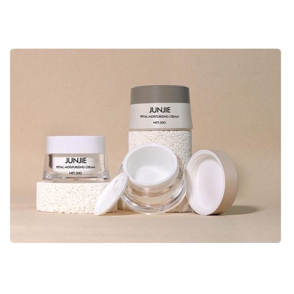 Acrylic Collar Material 50gm Plastic Wheat Colour Cosmetic Set Cream Jars for Cosmetic Jar Packaging Solution