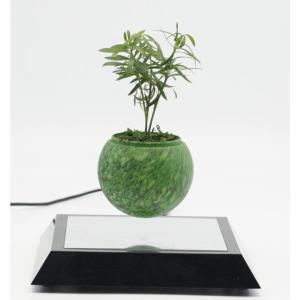 square base rotating magnetic floating levitation air bonsai flowerpot pot
