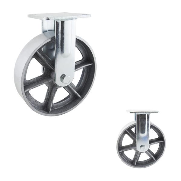 8 Inch Big Diameter 660LBS Load Capacity Cast Iron Hollow Swivel Plate Caster