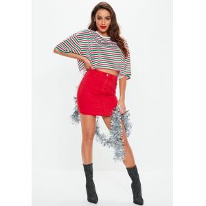 Green Trendy Women Clothing Stripe Cropped T Shirt