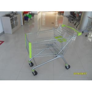 Heavy Duty 150L Supermarket Shopping Carts With Transparent / Color Powder Coating