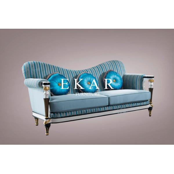 High Quality European Style Blue Fabric Sofa FLN-M-SF301