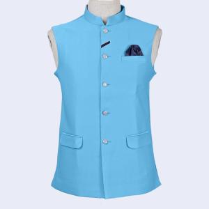 Terry Rayon Custom Tuxedo Suit Mens Stand Collar Waistcoat