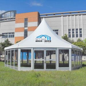 Quality Glass Wall Multi Sided Tent , Six Sides White Hexagonal Marquee for sale