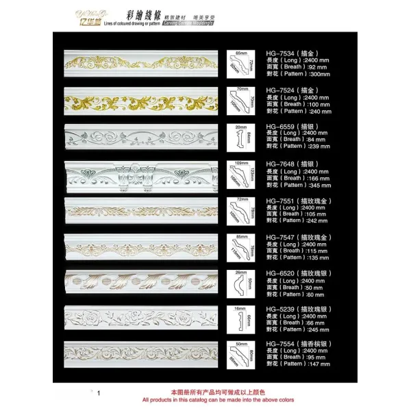 Factory Price Skirting Polyurethane Ceiling Cornice Mold Interior Decorative PU Crown Moulding