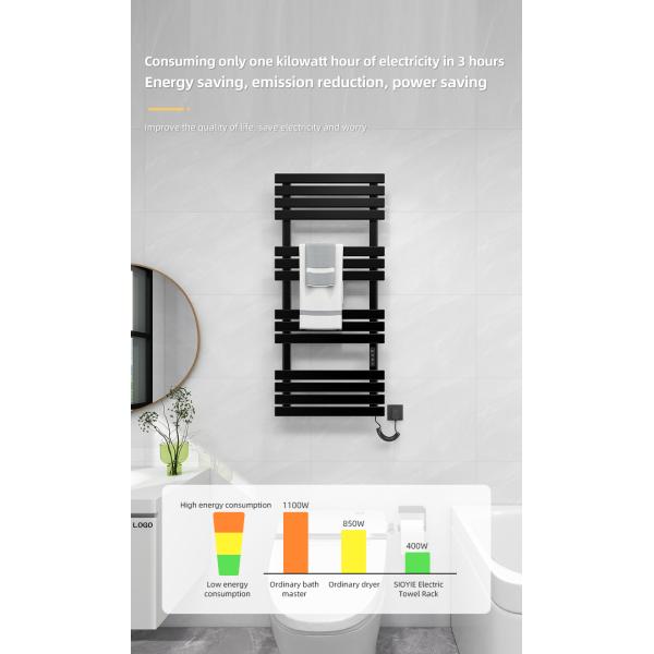 Carbon Steel Bathroom Electric Heated Towel Rail with Towel Heaters and Heating Element