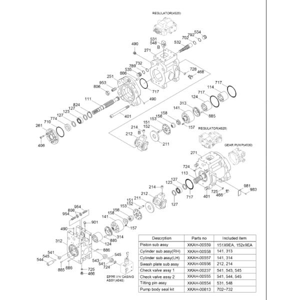 Belparts Excavator Hydraulic Pump For Hydundai R210LC-7 R250-7 R215-7 31N6-10020 K3V112DT