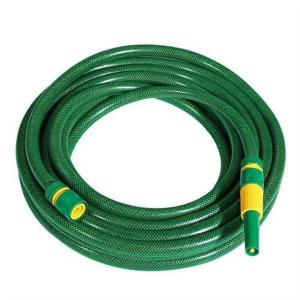 green PVC 3-layers braided uv resistant garden hose with yellow ray
