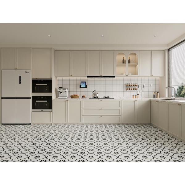 Modern Design White Color And Wood Kitchen Cabinets