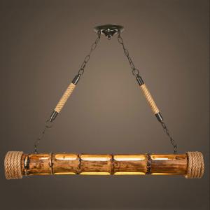 Loft Bamboo Led Chandelier Cafe Lamp Retro Industrial Led Warm White Led Tube