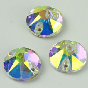 China Round Flat Top Shape Double-hole Hand-stitched Stones on sale