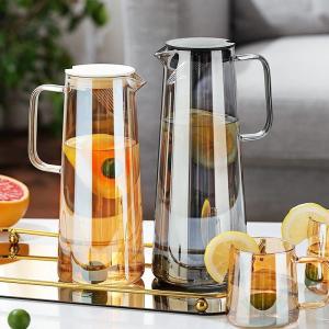 1.5L Glass Drinking Set Nordic-Style Iced Tea Lemonade Beverage Jug with Lids