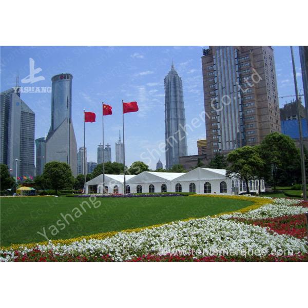 White PVC Textile Cover Weather Resistant High Peak Tents , Outdoor Gazebo Tent UV Resistance