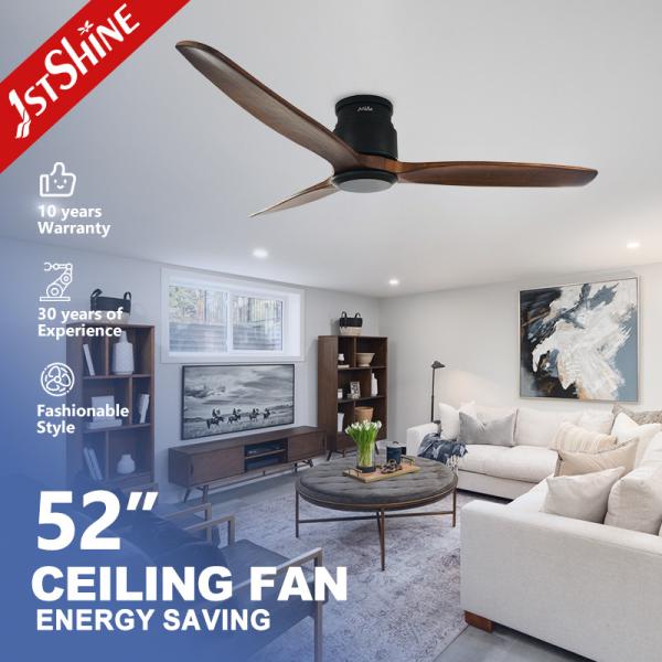 Buy 3-Blade Wooden Ceiling Fan with Smart Remote Control and App-Controlled Flush Mount at wholesale prices