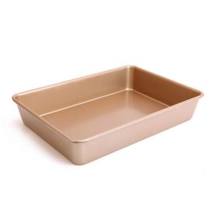 Gold coating 13 inch non-stick deepened rectangular baking pan cake pan bread