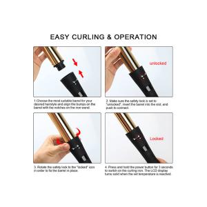 LCD Display Professional 3p Hair Curler 45W With CETL Certificate