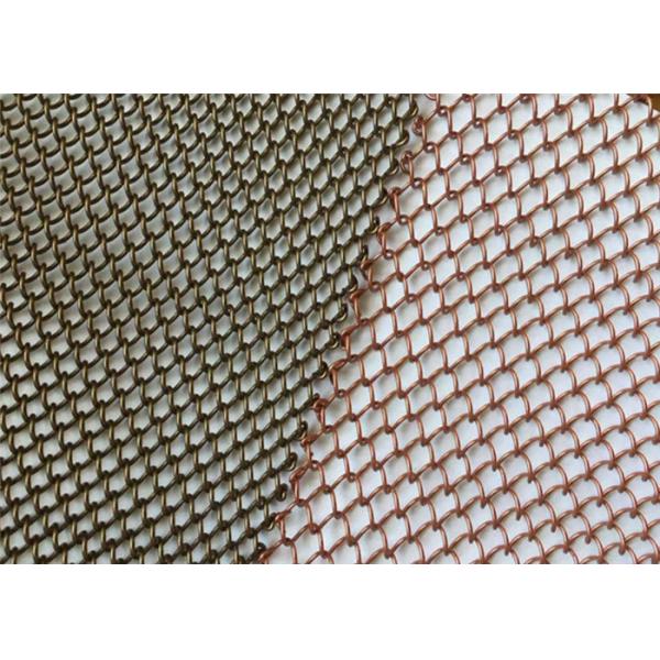 Flex Decorative Metal Mesh Drapery Fabric Acid Pickling / Anodic Oxidation