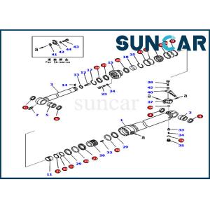 Komatsu 721-98-00520 Arm Cylinder Seal Kit Fits Equipment Models PC360LC-11