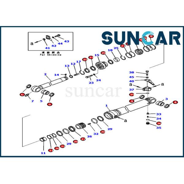 Komatsu 721-98-00520 Arm Cylinder Seal Kit Fits Equipment Models PC360LC-11