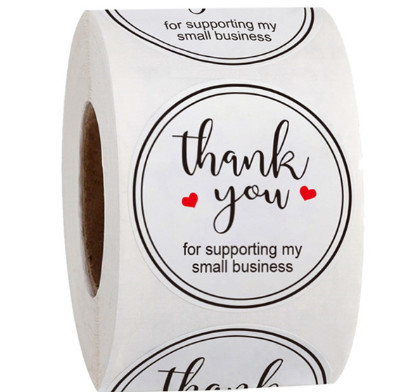 Buy PET Business Round Sticker Labels Transparent Personalised Gold Foil Stickers at wholesale prices