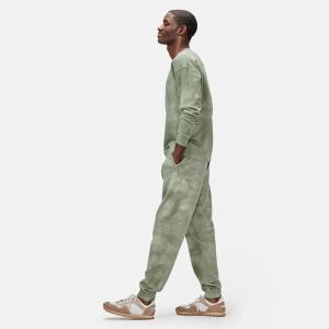 Dye Printed Crewneck Pullover Hoodie Jogger Sets With Drawstring Waistband