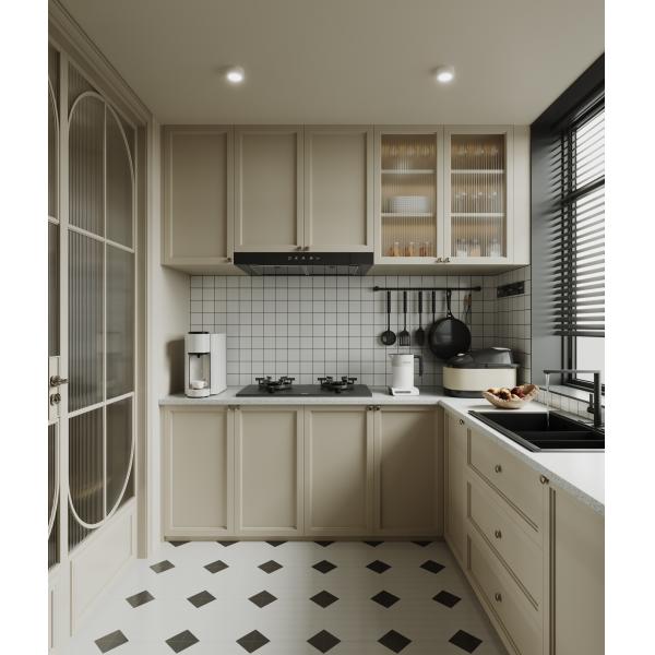 Buy Modern Wood Design Customized High End Melamine Board Kitchen Cabinet at wholesale prices