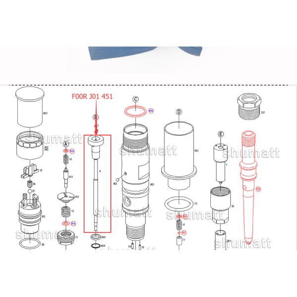 OEM new Shumatt Injector Control Valve Set F00RJ01451 for 0445120074 injector