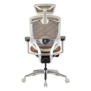 Grey Frame Mesh Office Chair Revolving Seating Polished Aluminum