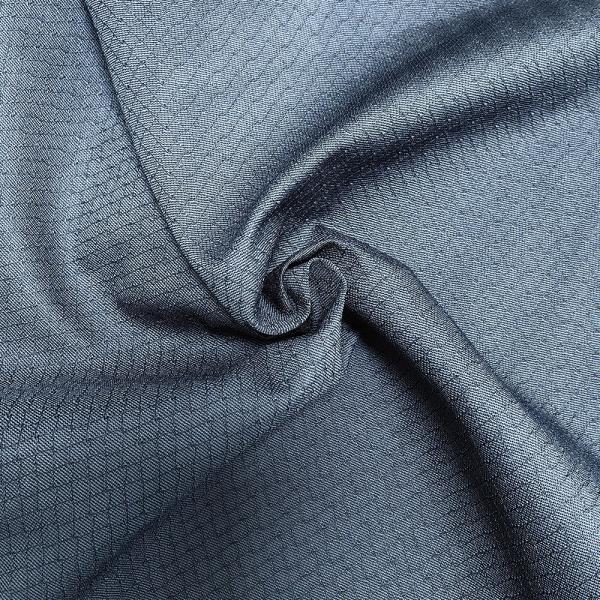 6mm Diamond Navy Blue Knitted Antistatic Fabric for ESD Coat and Polo Shirt