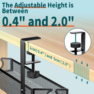 Under Desk No-Drill Cable Basket Metal Wire Cable Tray for Desk Cable Management