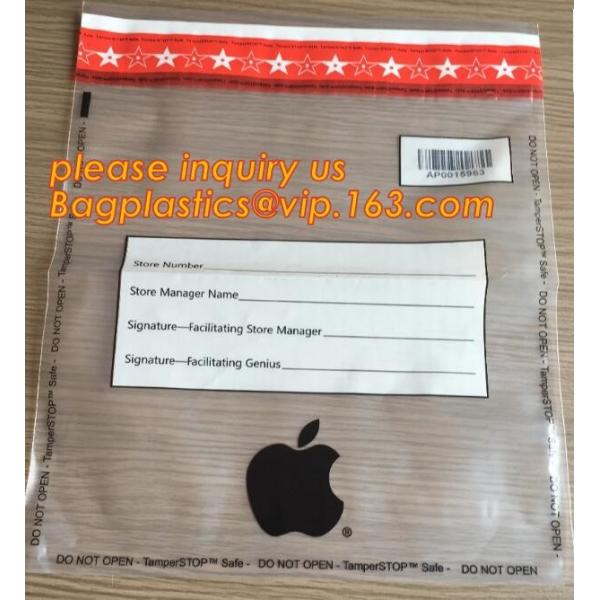 money locking security bag courier plastic bag, plastic self adhesive evidence bag/security bag, Temper-Evident Bags, De