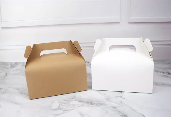 Sweet Cakes Windowed Dessert Boxes Premium White Kraft Cake Packaging Clear PVC Viewing Window