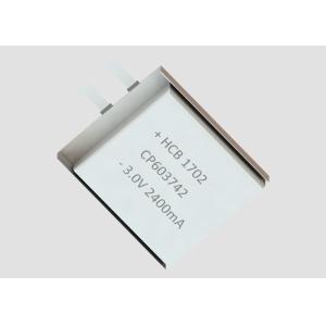China CP603742 2400mAh 3.0 V Lithium Pouch Cell on sale