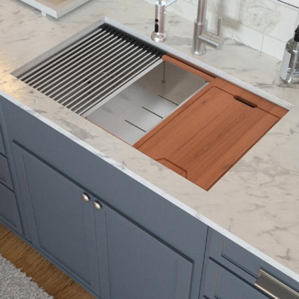 Buy Modern 28x19 Inch Farmhouse SS Workstation Kitchen Sink at wholesale prices