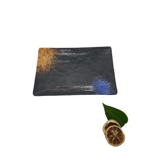 Hotel 8 Inch Melamine Dinner Plates Rectangle With Reliefs Texture