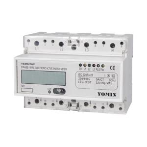 Quality CT / 5A 3 Phase Active Din Rail KWH Meter With Pulse Output &amp; Liquid Crystal Display for sale