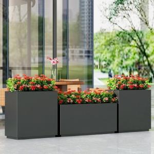 Custom Colour Shopping Mall Decorative Large Indoor Silver Mirror Flower Planter