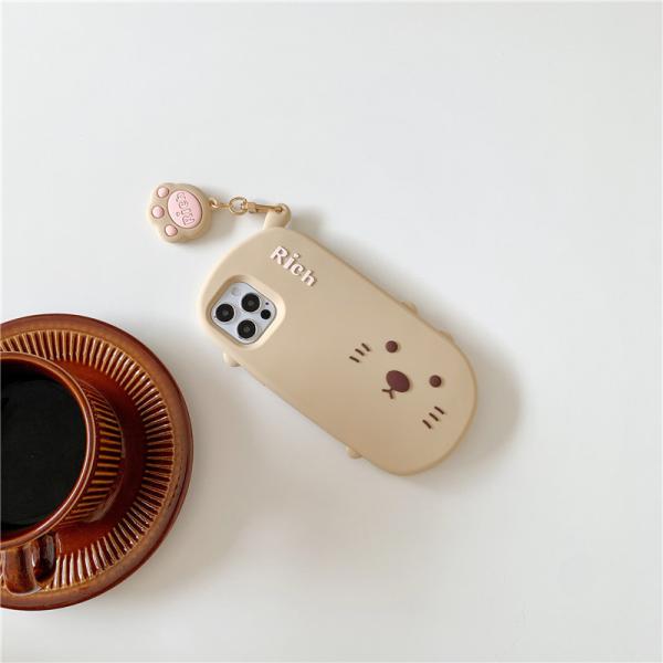 Silicone Cute Cat Phone Cases TPU 3D Animal Dustproof For Iphone 11