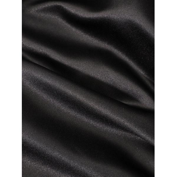 Mini Chic Square Neck Open Back A-line Ruffle Short Black Satin Homecoming Dress