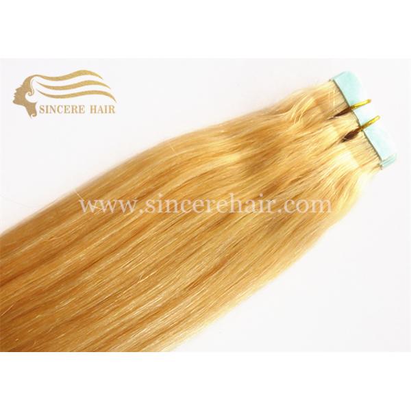 55 CM Straight Remy Single Drawn Double Sided Glue Tape In Hair Extensions 2.5 G X 20 PCS for sale