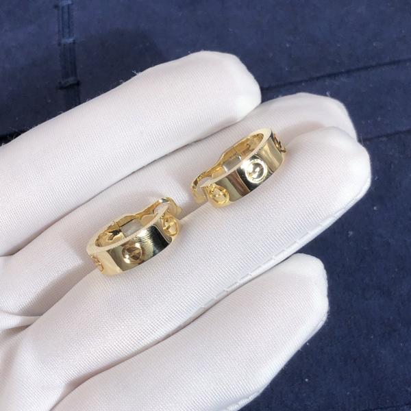 18k Gold Car Tier LOVE Earrings Full Set Gift Box With Certificate Width: 5.7 Mm