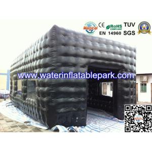 Quality Black PVC Advertising Inflatable Cube Tent / Inflatable Party Tent Rental for sale