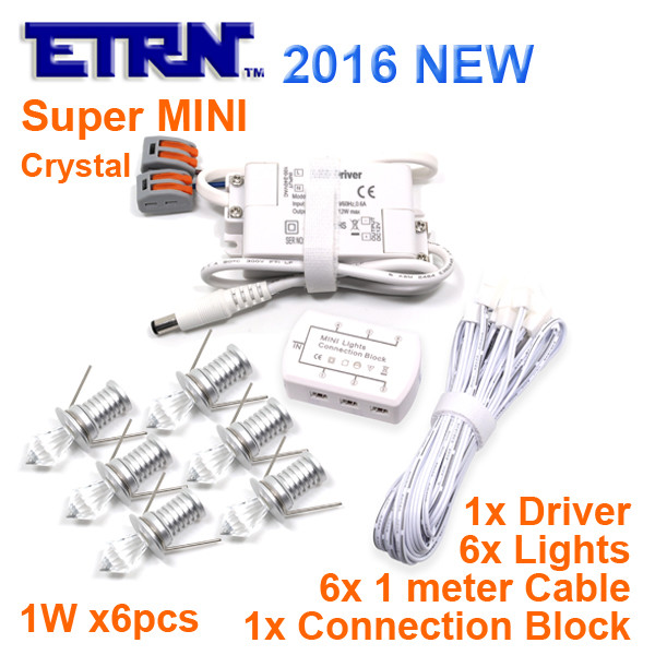 Buy Stunning Crystal Color 6 x 1W Starry Downlights Set  Recessed Ceiling Spotlights House Decking lights at wholesale prices