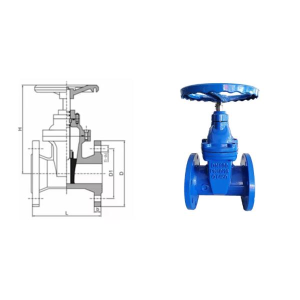 DN50 PN10 No Rise Stem Manual Gate Valve Ductile Iron Cast Steel Stainless Steel For Water Conservancy