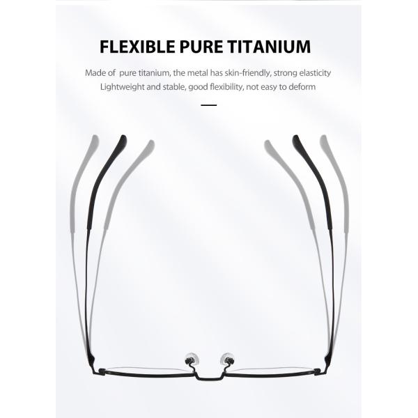 Polygonal Titanium Frame Glasses Blue Light Blocking Lens For Men And Women