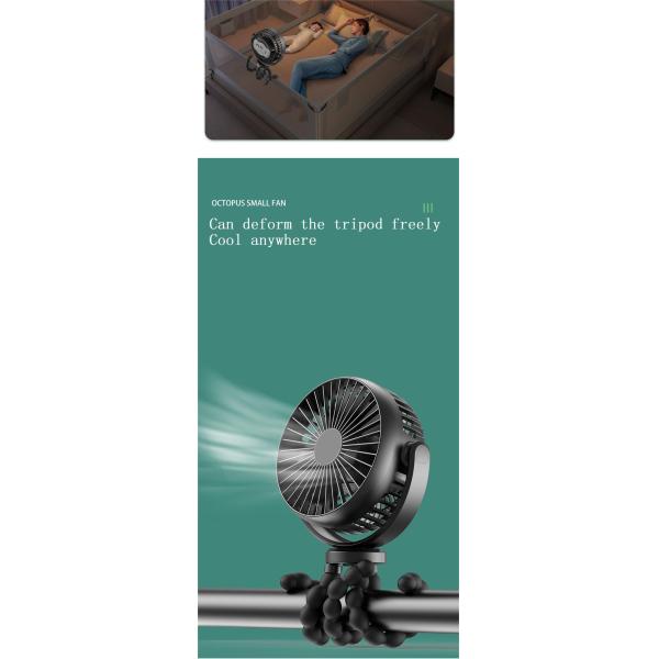 Voltage V 2.1 Plastic Stroller Fan with 5200mAh Battery and Mini Tripod Legs